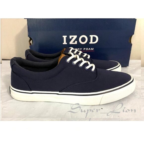 NEW IZOD Men's Rangley Canvas Lace-up Memory Foam Sneaker Shoes - Picture 1 of 8